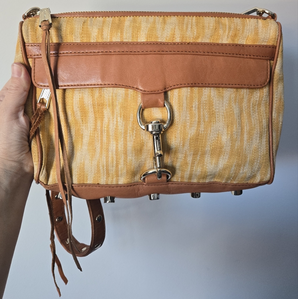 REBECCA MINKOFF Yellow and Brown Crossbody Bag